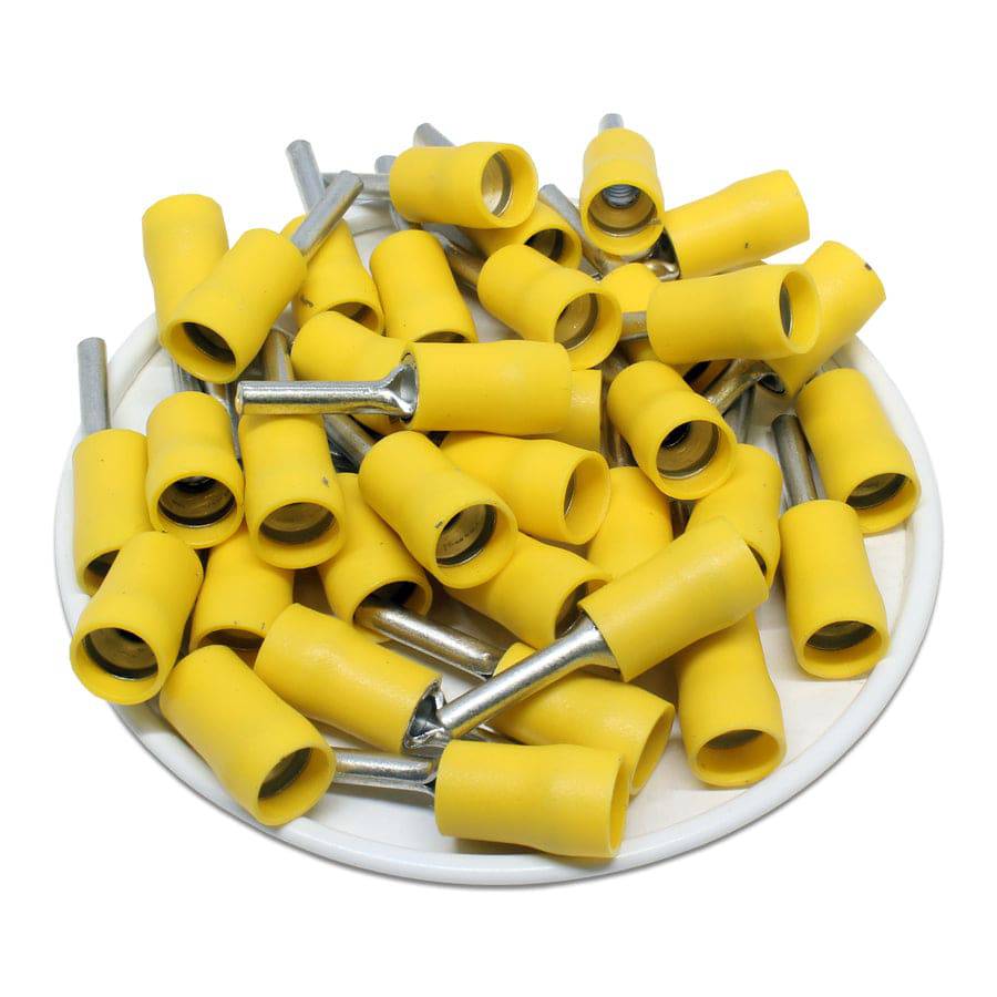 PTV5-13 - 12 a 10 AWG Con aislamiento de vinilo Terminales de pin, 9/16" Pin, UL Recognized, 50 piezas