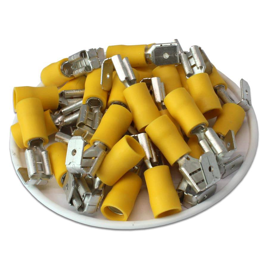PBDD5-250 - 12 to 10 AWG Vinyl Insulated Piggyback Terminals, Double Crimp, 100 Pieces