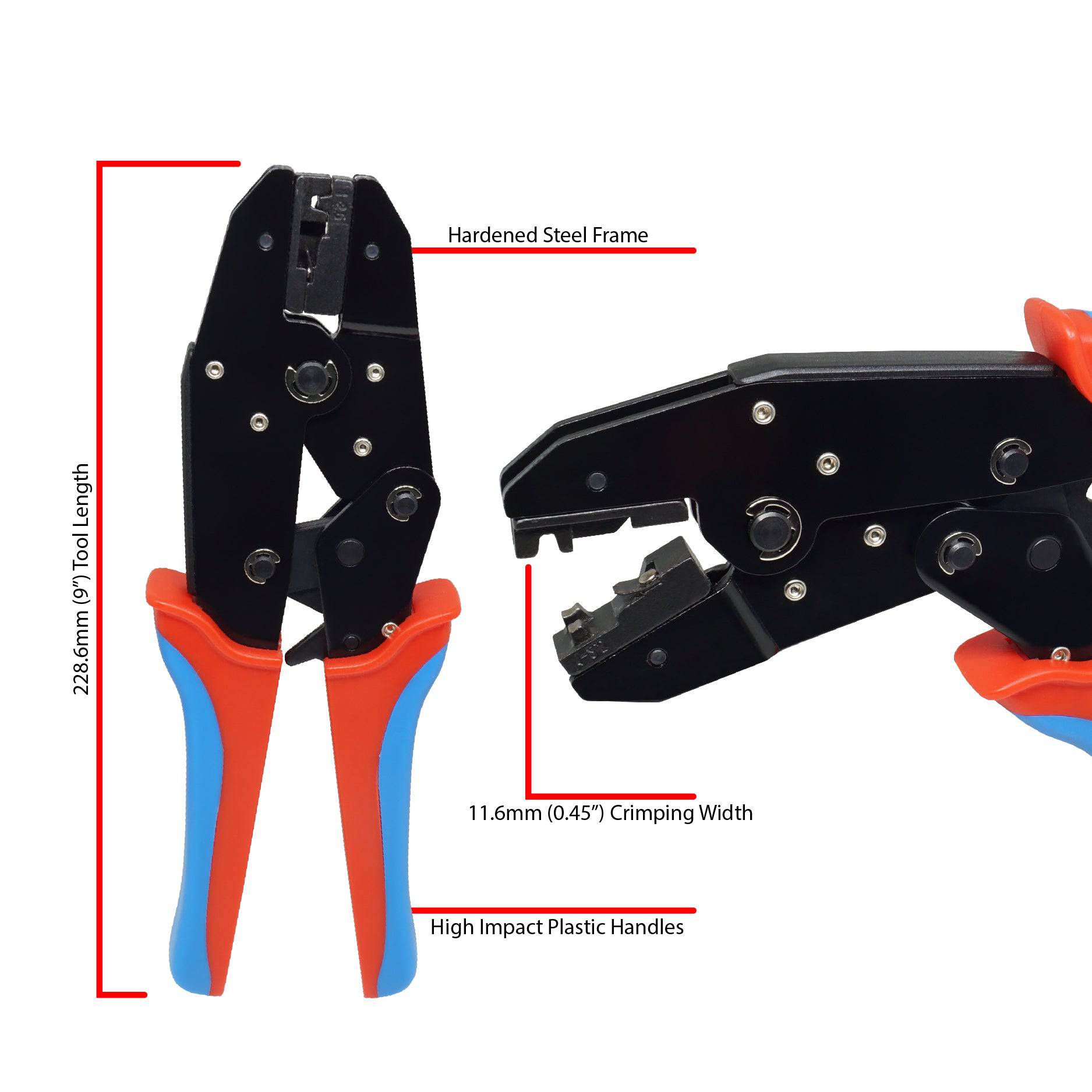 FDT10055 - 18 to 14 AWG Non Insulated Flag Terminal Crimping Tool, Ratcheting, 1 Piece