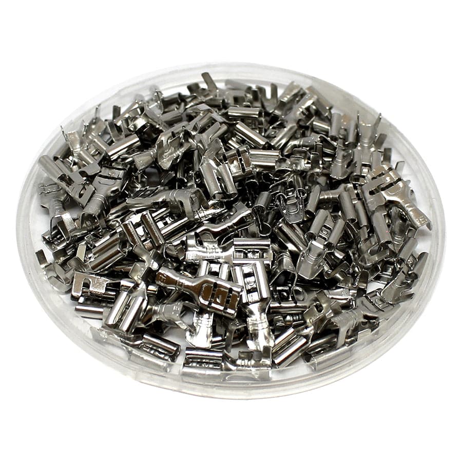 DJ622-D4.8B - 18 to 16 AWG Female Quick Disconnects, No Tin, Non Locking, 100 Pieces