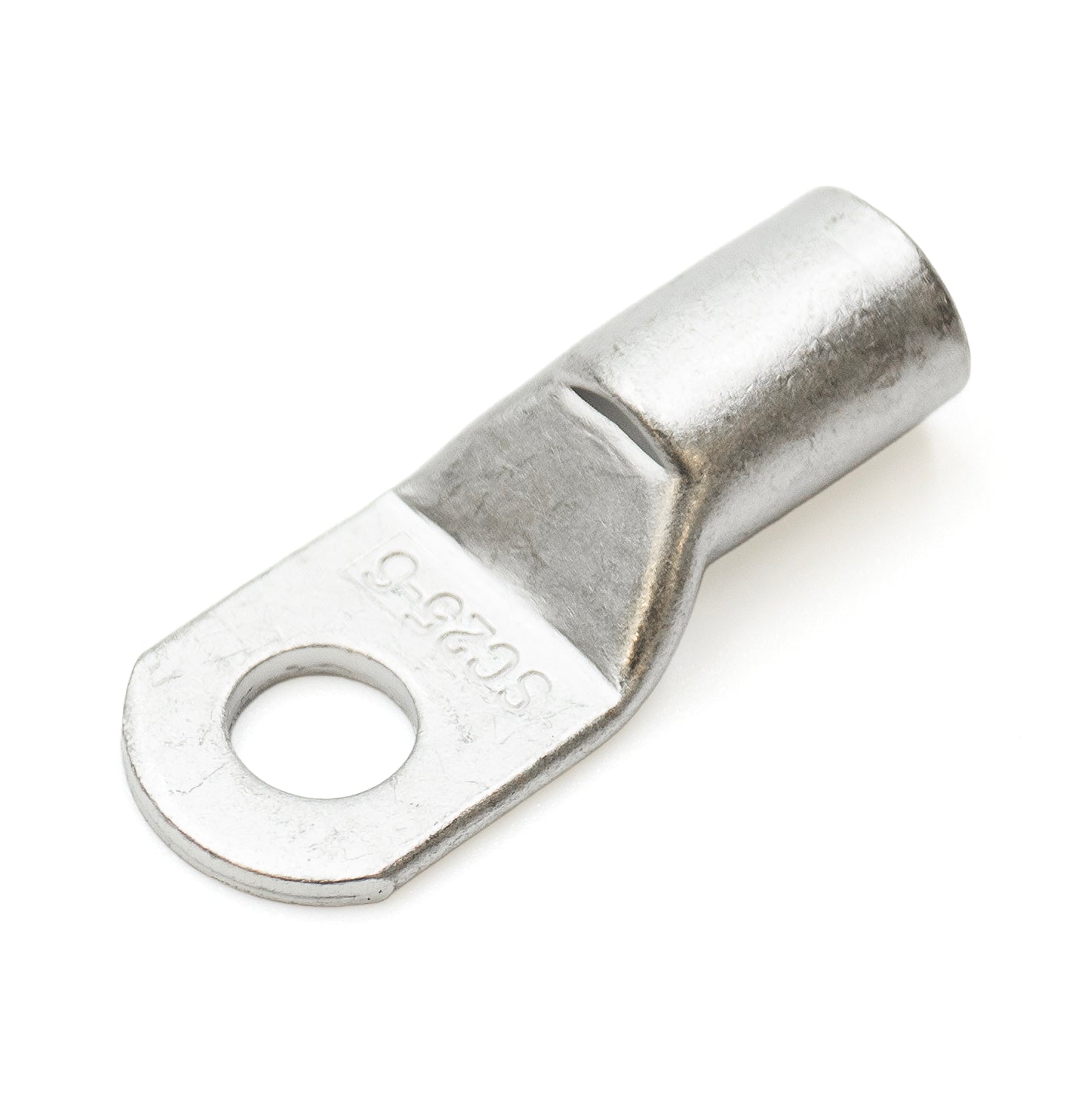 SCH256 - 4 AWG Sin aislamiento Tubular Ring Lugs, 1/4" Orificio, 25 piezas