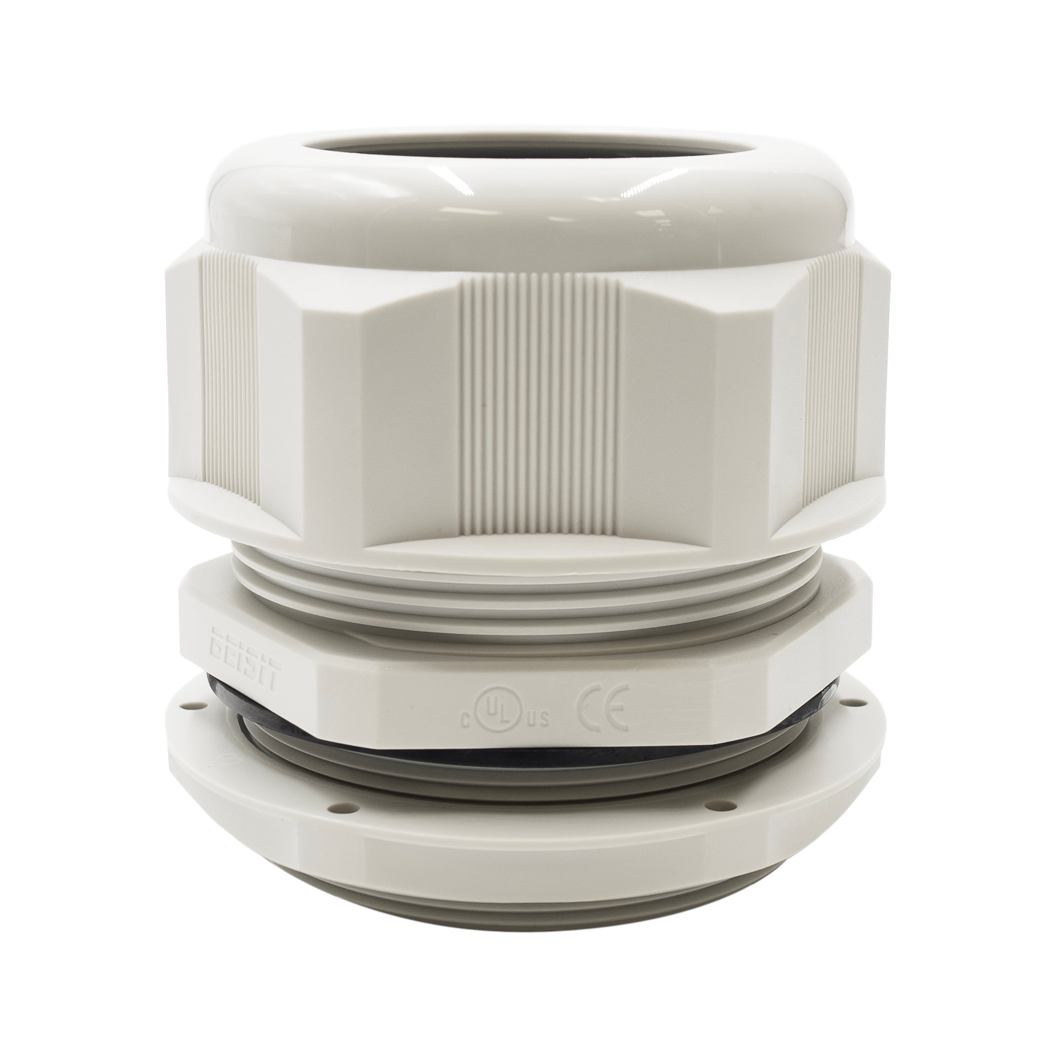 M7556GY - M75 x 2mm Metric Rosca De nailon Prensaestopas, Gris, Rango: 1-7/8" a 2-3/16", UL Recognized, IP68, 1 pieza