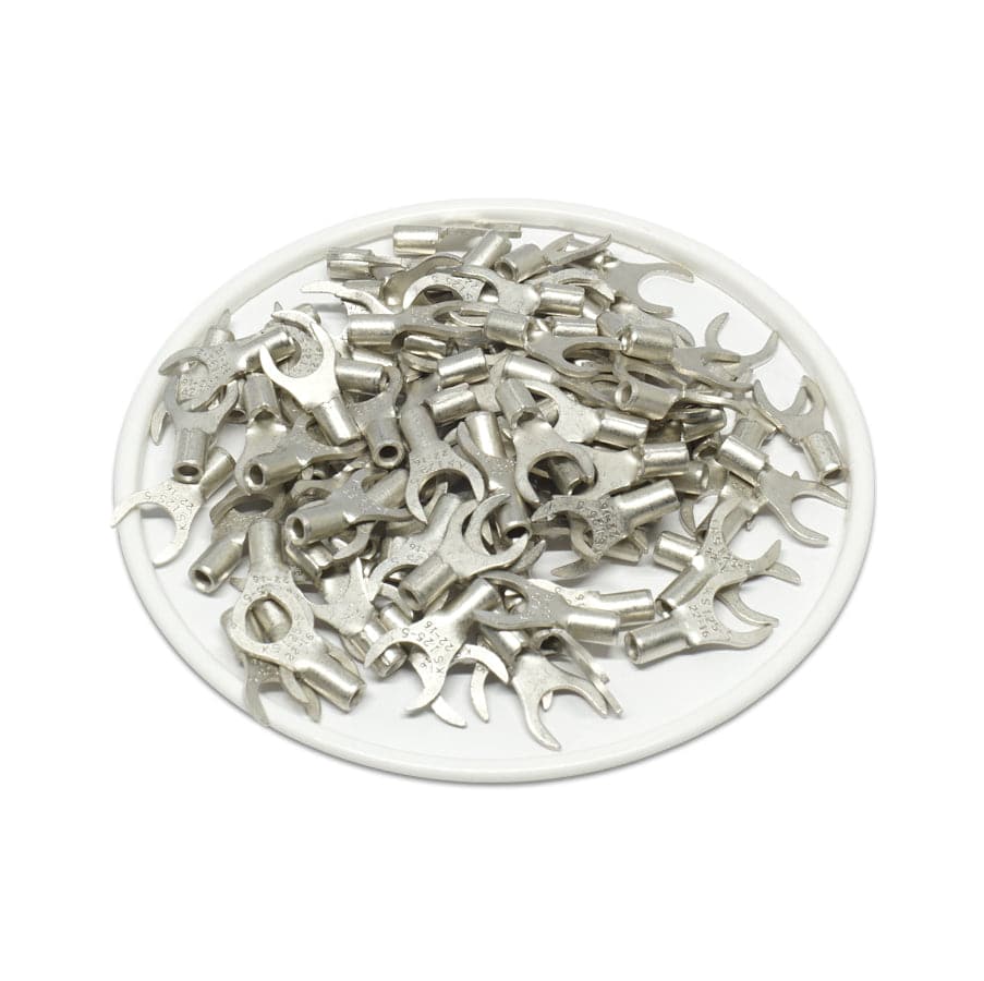 ANB1-5 - 22 to 16 AWG Non Insulated Fork Terminals, #10 Stud, UL Recognized, 100 Pieces