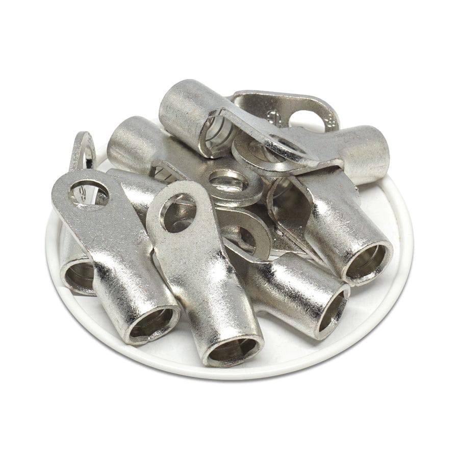 RNBS38-6 - 2 AWG Sin aislamiento Terminales de anillo, 1/4" Orificio, 25 piezas