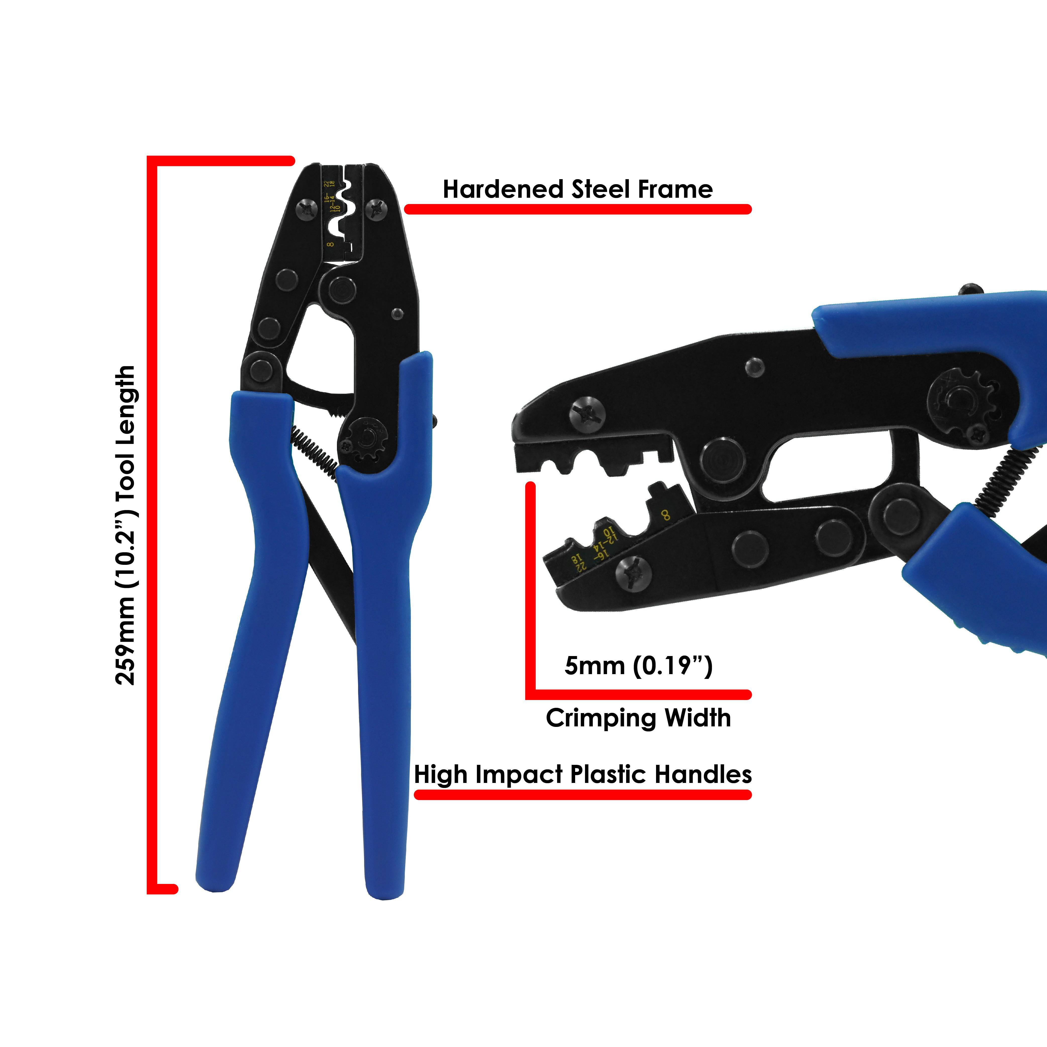 KST2000D-1322 - UL Approved Non Insulated Terminal Crimping Tool - 22-08 AWG