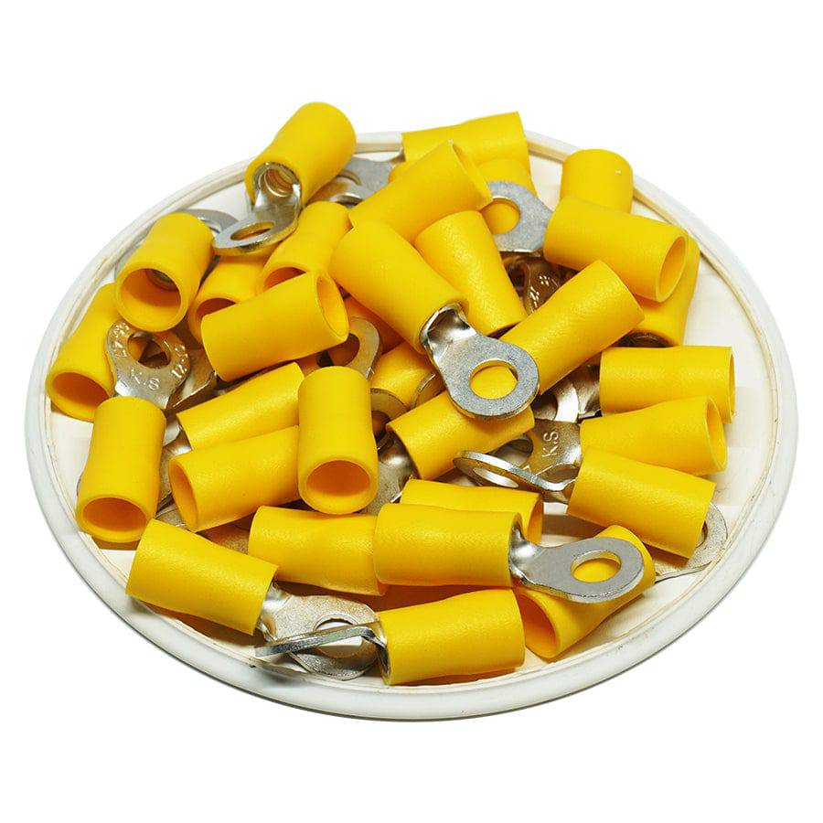 RVB5-47 - 12 to 10 AWG Vinyl PVC Insulated Ring Terminals, #8 Stud, 50 Pieces