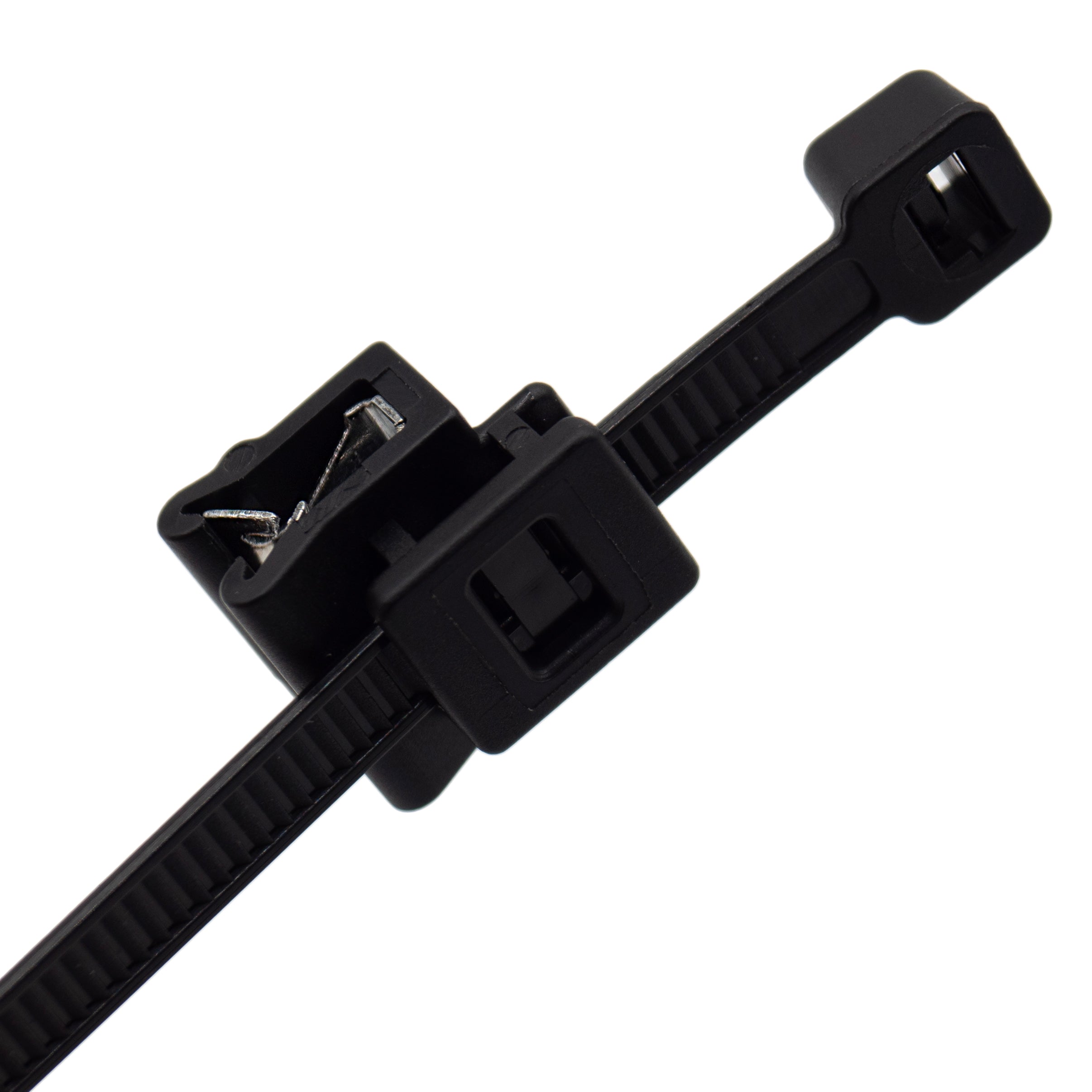 ECS280B - 11" Estándar Bridas con Edge Clip Soporte, 50-lb Tensile, Negro, UV Resistant, 100-Pack