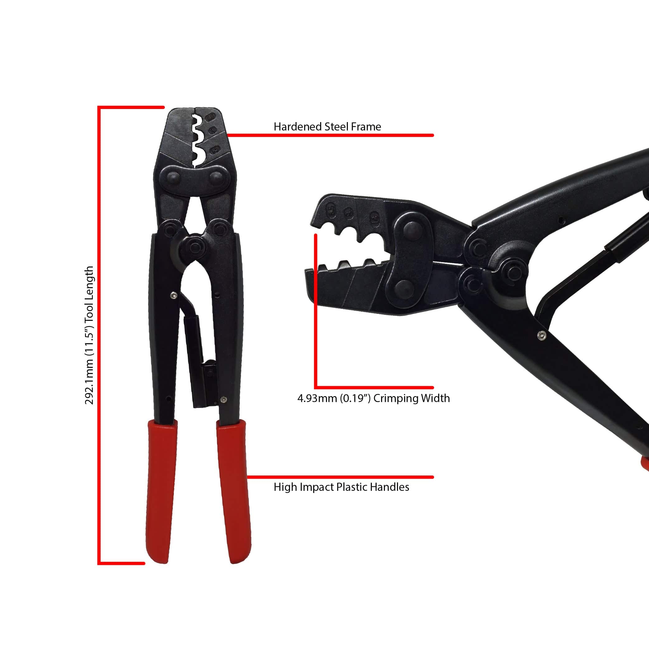 LY-2045B - UL Approved Copper Lug and Non Insulated Terminal Crimping Tool - 12-08 AWG