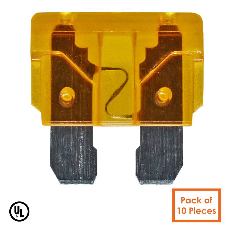 FATC-5A-TAN - 5 AMP Automotive Blade Fuses, Marine Blade Fuses, Tan, 10 piezas