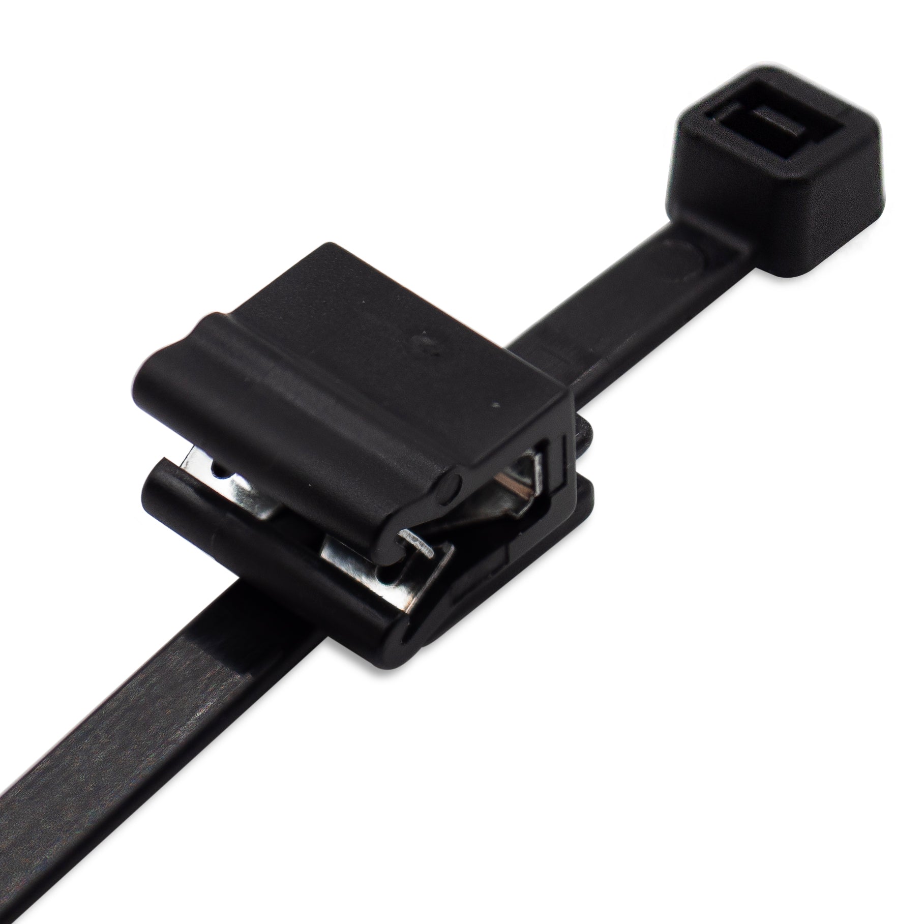 ECS280B - 11" Estándar Bridas con Edge Clip Soporte, 50-lb Tensile, Negro, UV Resistant, 100-Pack