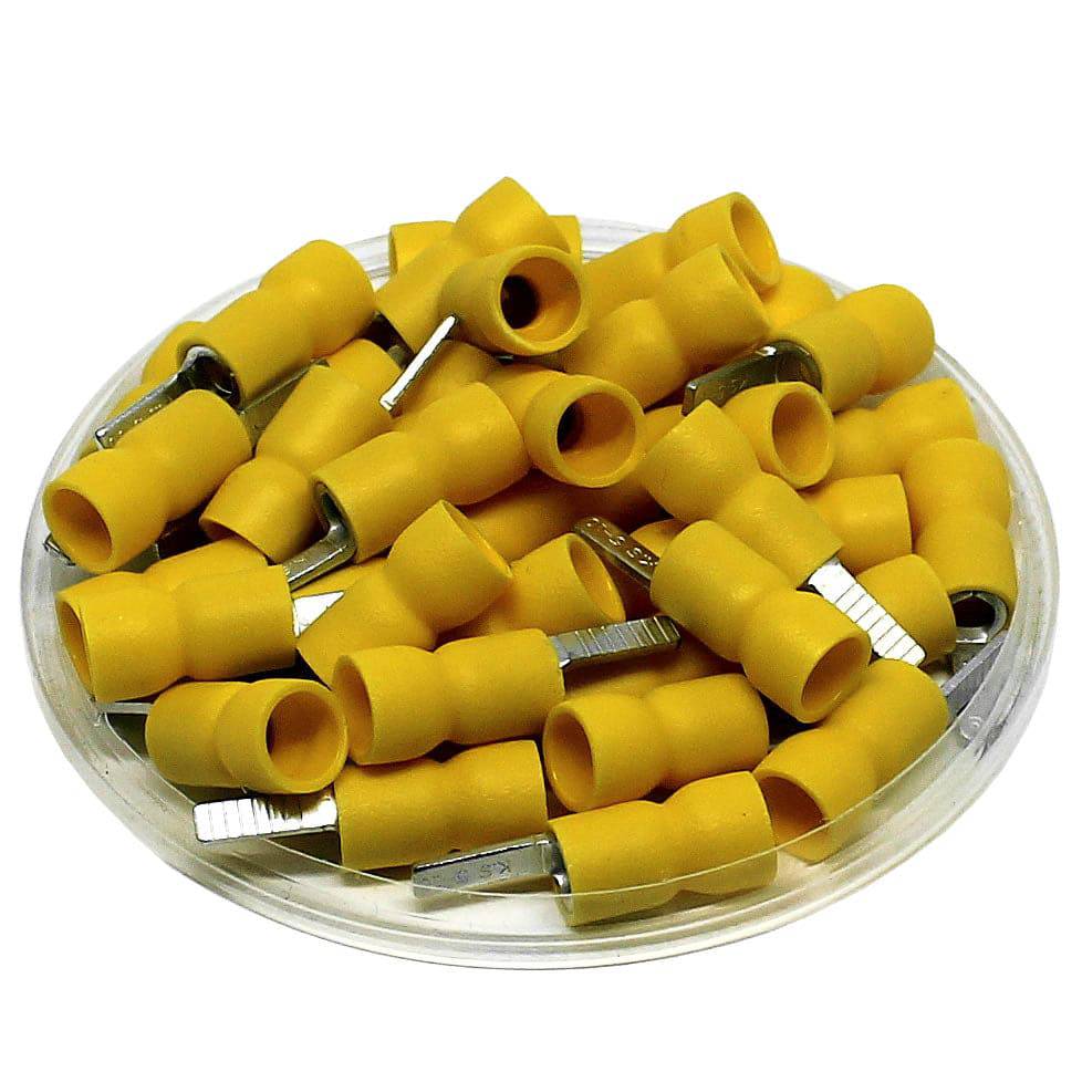 DBVE5-10 - 12 a 10 AWG Vinyl PVC Insulated Flat Blade Terminales, Easy Entry, 10mm Pin, UL Recognized, 50 piezas
