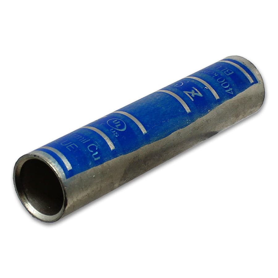 LC400 - 400 MCM De cobre Compression Splice Conectores, Barril largo, Azul, 1 pieza