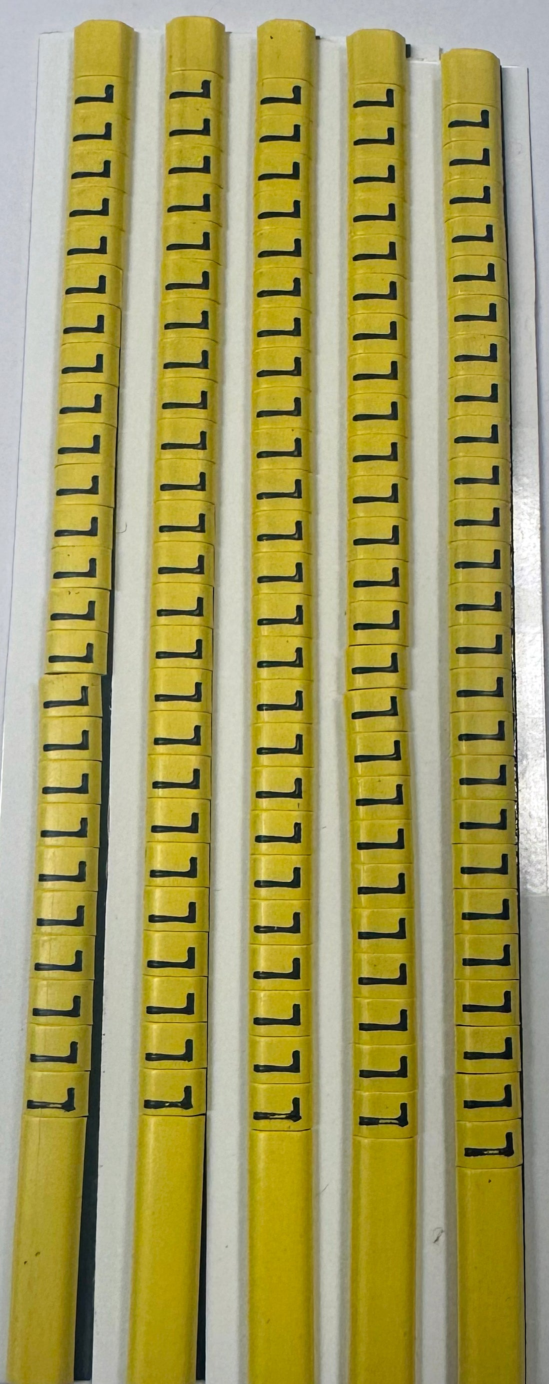 30BYL - Ademark Style P3 Wire Markers, PVC, Letter L, 3mm, Black & Yellow, 10 Strips