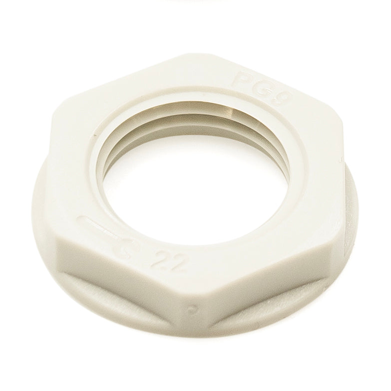 PG9 Rosca De nailon Lock Nut para PG Prensaestopas, Beige, UL Approved, 1 pieza - PG09BG-LN