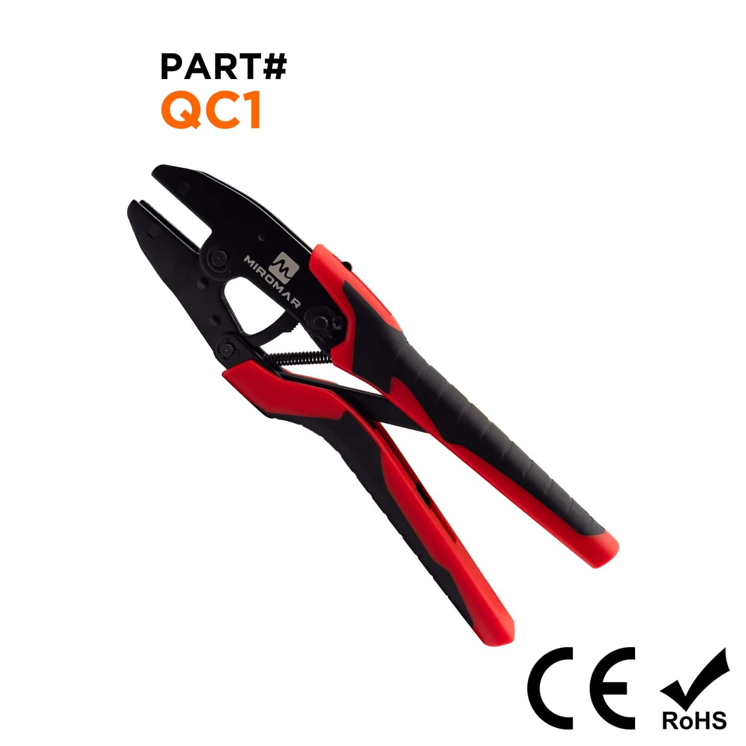 QC1 Herramienta de crimpado, Long Handle & Comfort Grips, Compatible con QCD Matriz Sets, 1 pieza