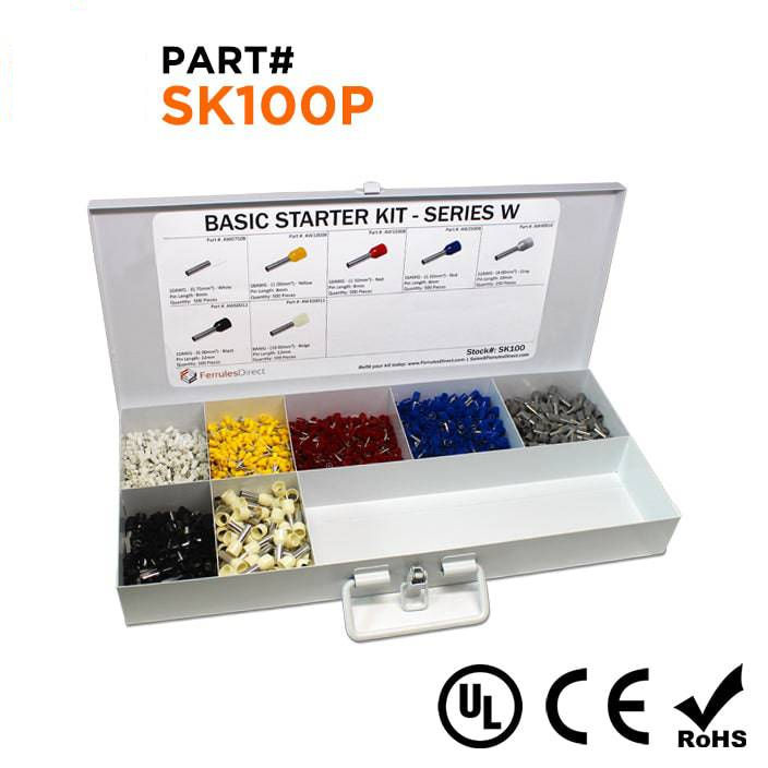 SK100P - 20 to 8 AWG Wire Ferrules Basic Kit, 2,450-Pieces, Series W, 1 Kit