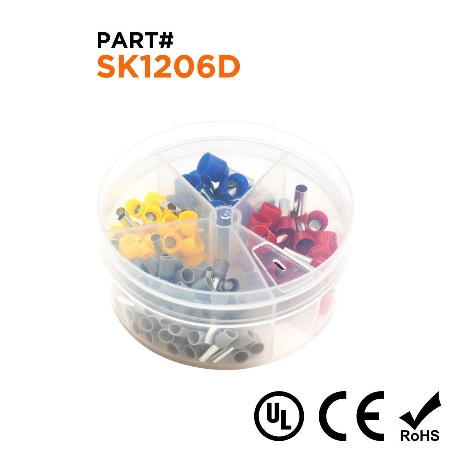 SK1206D - 12 to 6 AWG Single Insulated Wire Ferrules Mini Kit, 100 Pieces, Series D, 1 Kit
