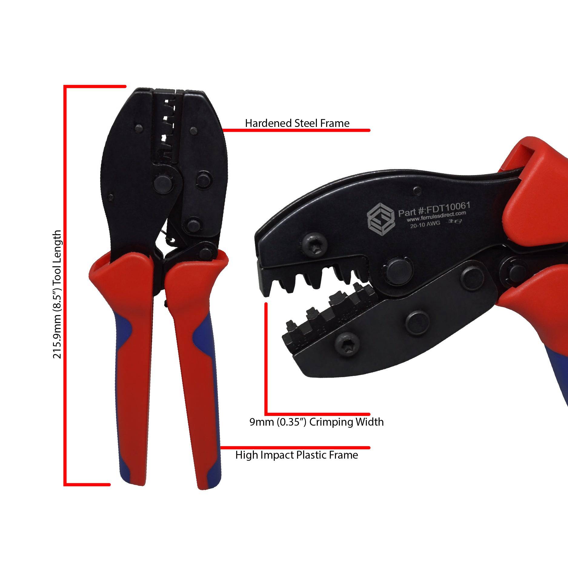 FDT10061 - 22 to 10 AWG Open Barrel Terminals Crimping Tool, 1 Piece