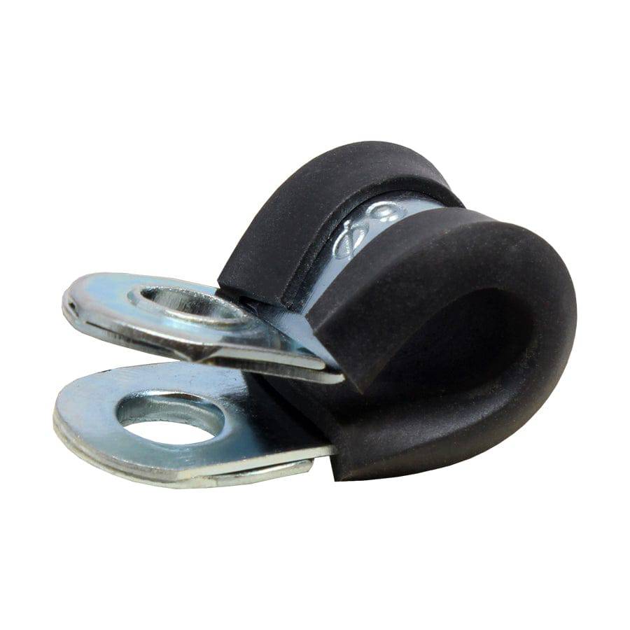 RHC38 - 3/8" Rubber Insulated Steel Clamp, 1/4" Screw Hole, 1 Piece