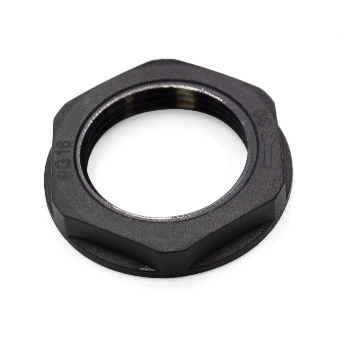 PG16 Thread Nylon Lock Nut for PG Cable Glands, Black, UL Approved, 1 Piece - PG16B-LN