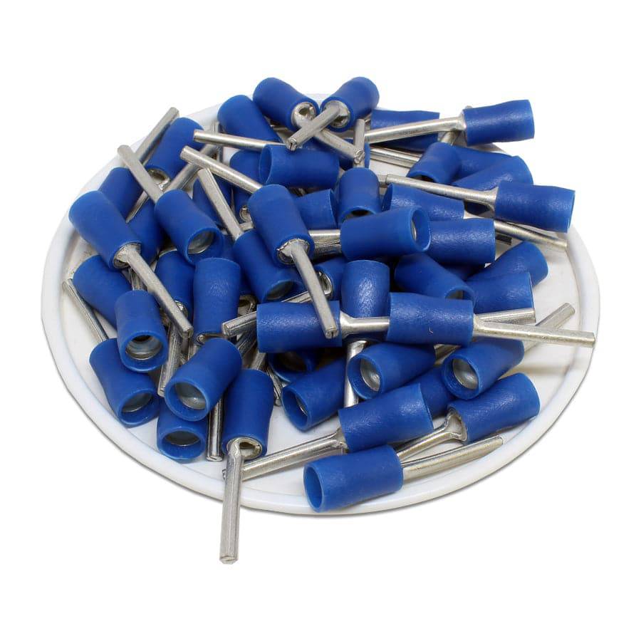 PTD2-16 - 16 a 14 AWG Vinyl PVC Insulated Terminales de pin, 16mm Pin, Double Crimp, UL Recognized, 100 piezas