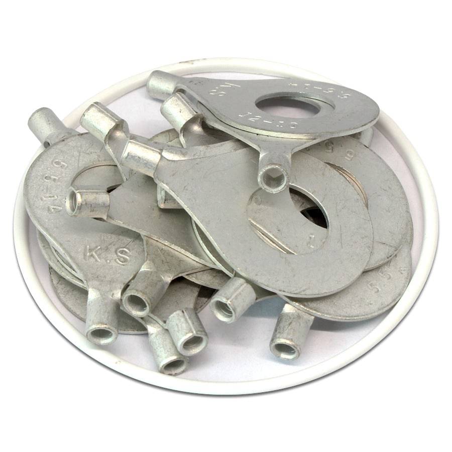 RNB5-20 - 12 to 10 AWG Non Insulated Ring Terminals, 3/4" Stud, UL Recognized, 50 Pieces