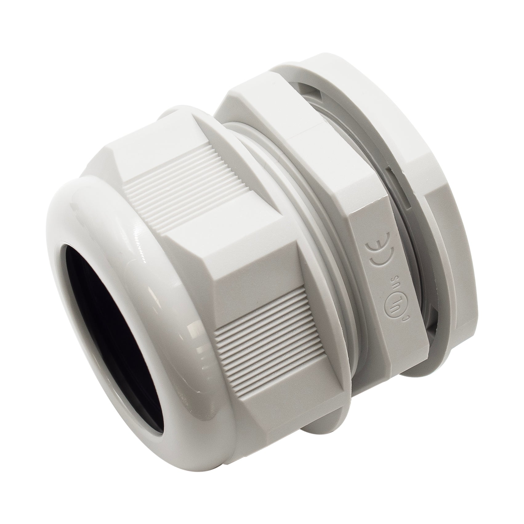 M5038GY - M50 x 1.5mm Metric Thread Nylon Cable Gland, Gray, Range: 1-1/4" to 1-1/2", UL Listed, IP68, IP69K - 1 Piece