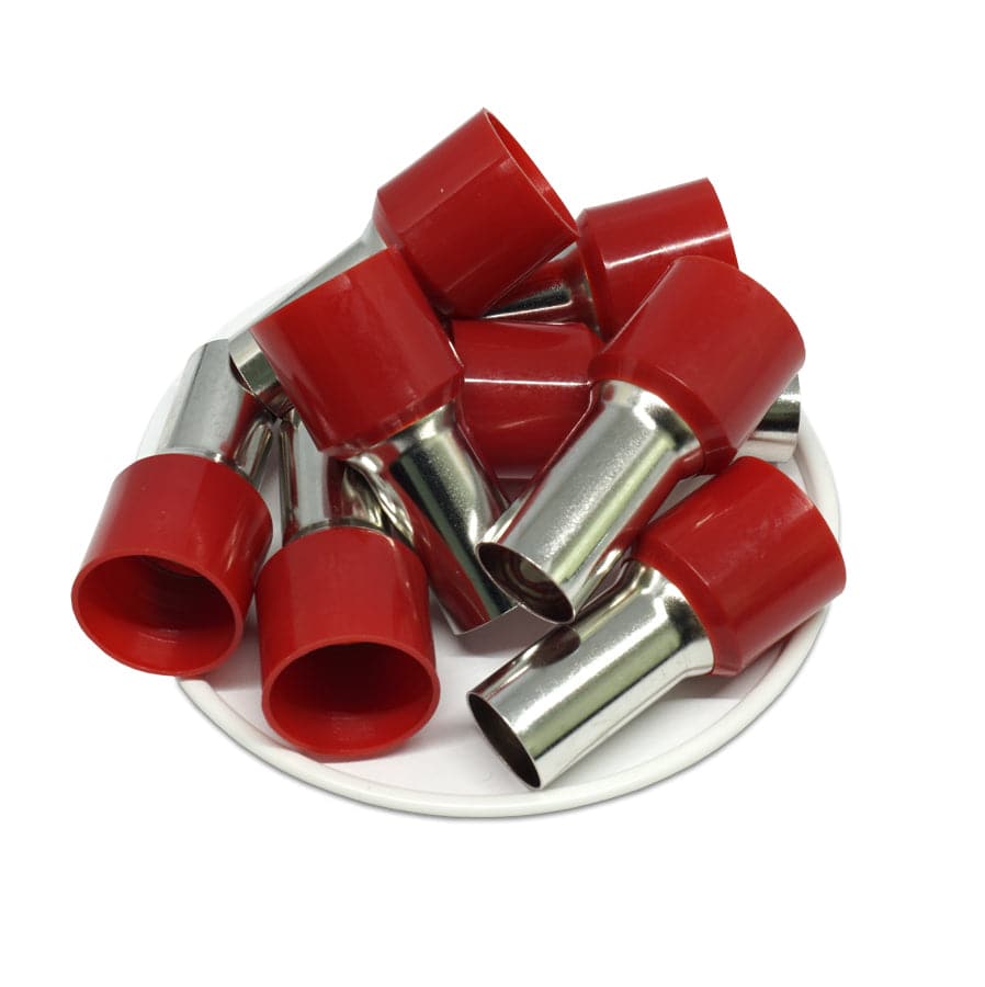 AS560022 - 0 & 1/0 AWG Single Insulated Punteras, 22mm Pin, Rojo, 25 piezas