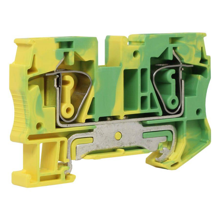 UJ5-6JD - 22 a 8 AWG, Spring Cage Terminal Block, UL Approved, Amarillo-Verde