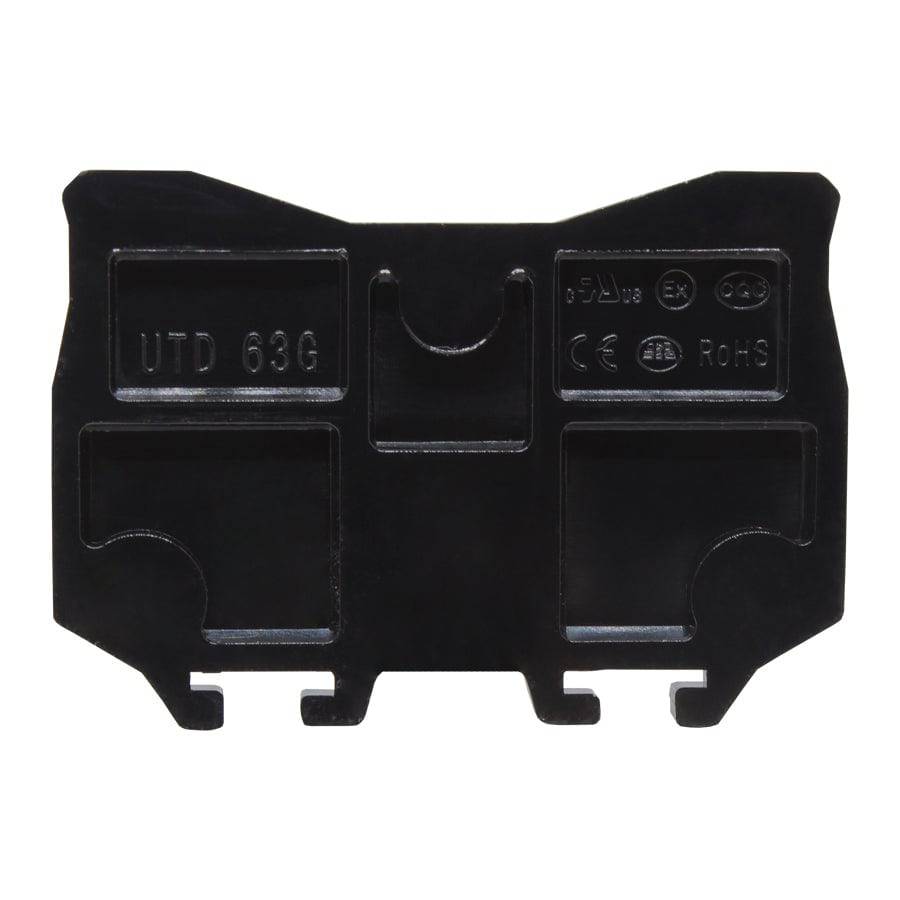 UTD-63G - End Cover para Barrier Screw Terminal Block, Negro