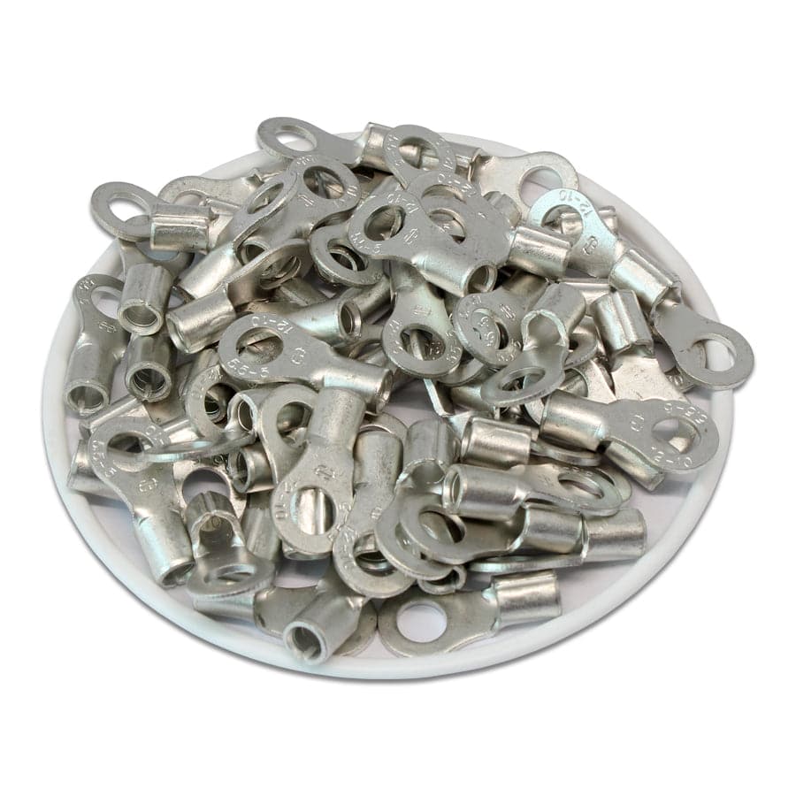 RNB5-37 - 12 to 10 AWG Non Insulated Ring Terminals, #6 Stud, 100 Pieces