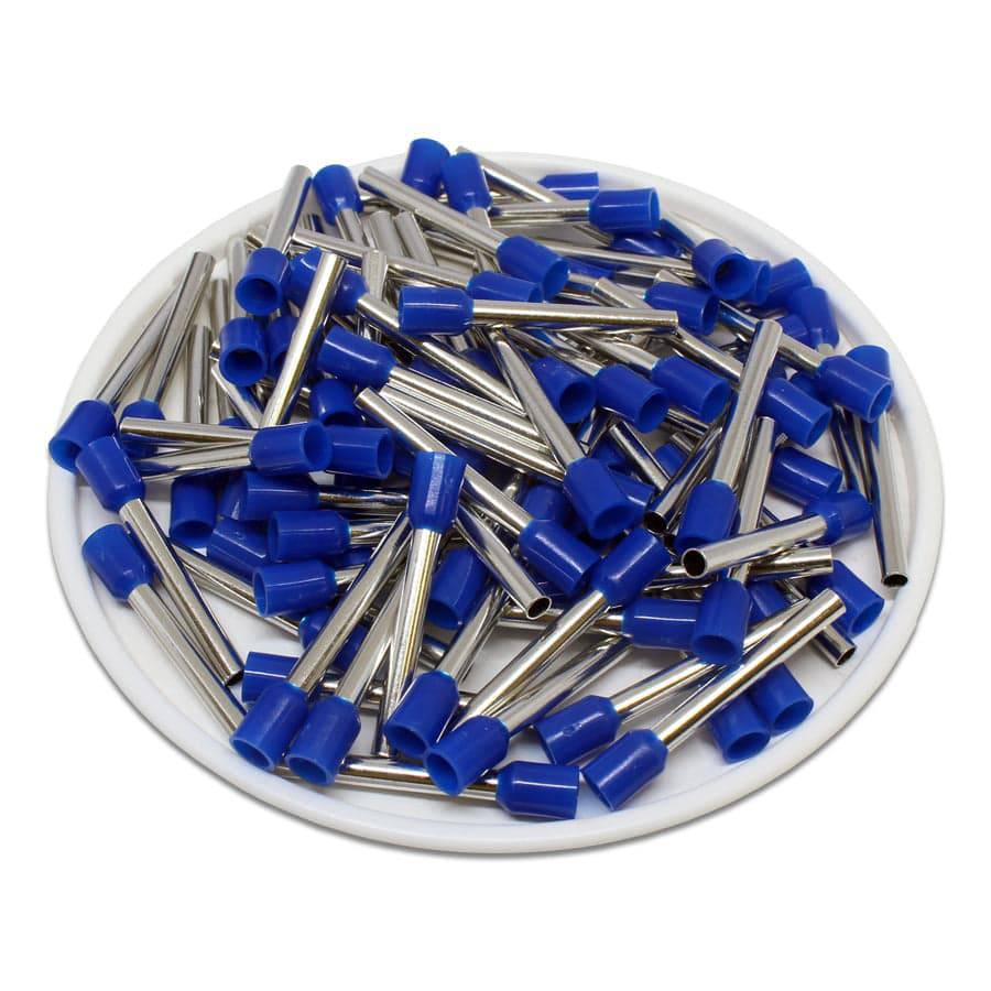 AD20018 - 14 AWG (Small Diameter) Insulated Wire Ferrules, 18mm Pin, Blue, 500 Pieces