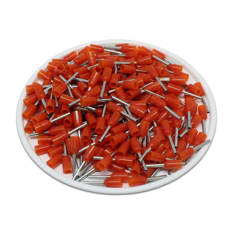 AW05008 - 22 & 20 AWG Insulated Punteras, 8mm Pin, Naranja, UL Recognized, 500 piezas
