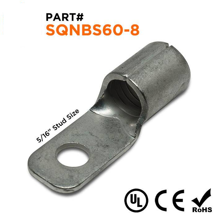 SQNBS60-8 - 1/0 AWG Cuadrado Terminales de anillo, 5/16" Orificio, 10 piezas