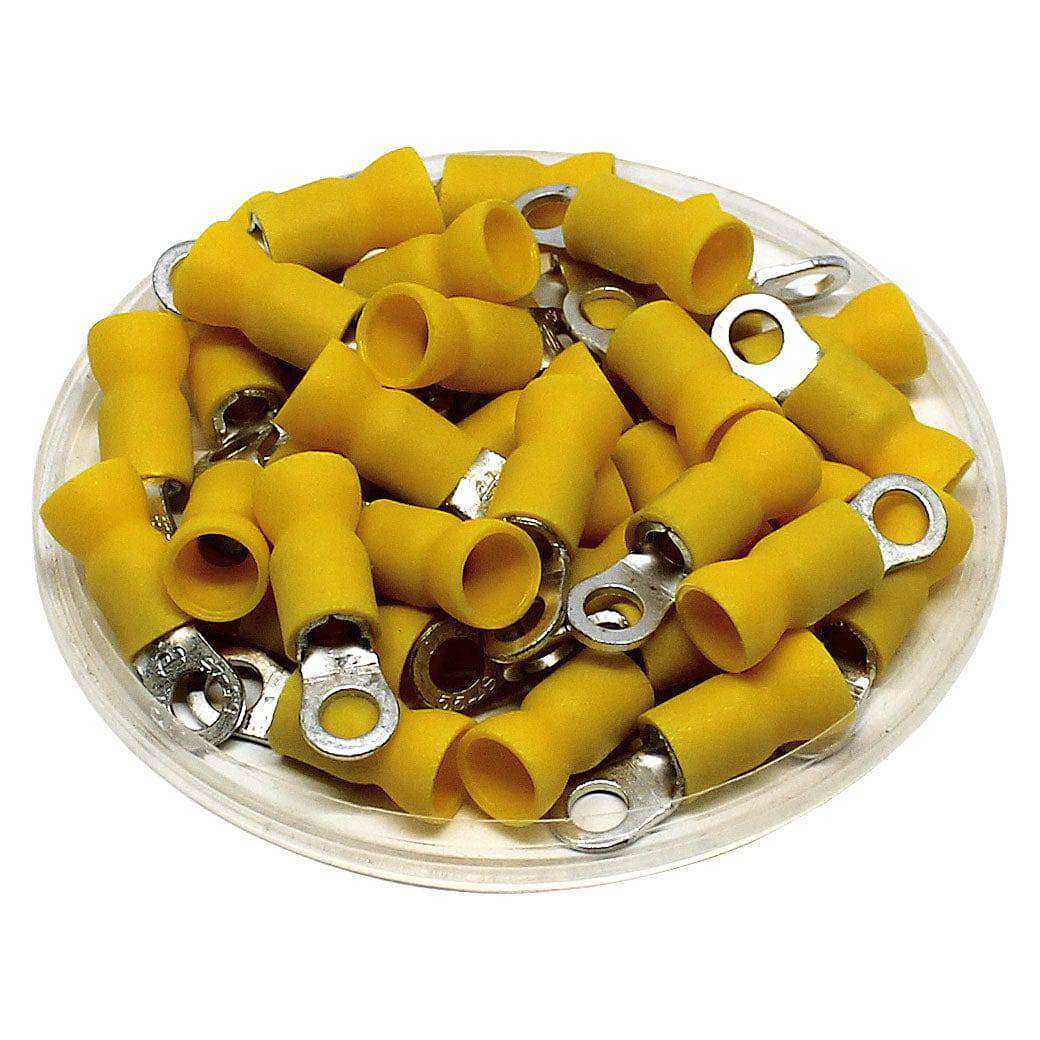 12 a 10 AWG Con aislamiento de vinilo Easy Entry Terminales de anillo, #8 Orificio, Butted Seam, 50 piezas - RVES5-4