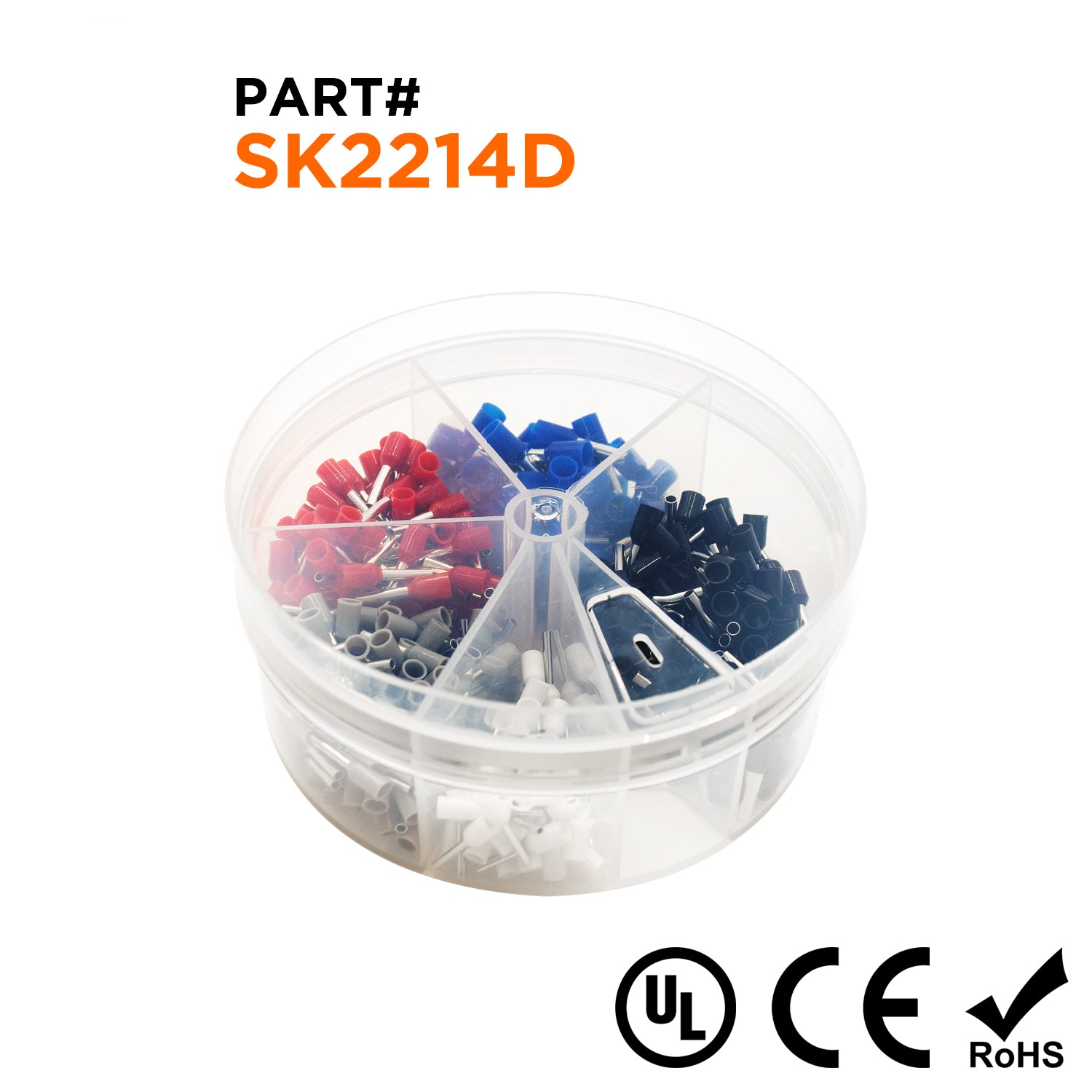 SK2214D - 22 to 14 AWG Single Insulated Wire Ferrules Mini Kit, 400 Pieces, Series D, 1 Kit