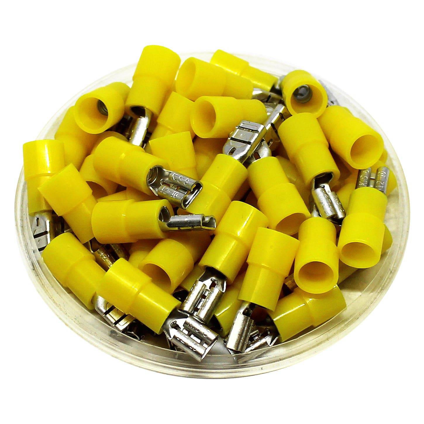 FDNY5-187(5) - 12 to 10 AWG Nylon Insulated Quick Disconnects, Female, UL Recognized, 100 Pieces