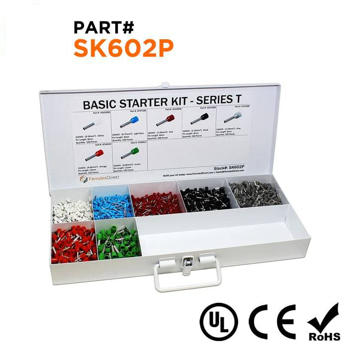 SK602P - 22 to 10 AWG Wire Ferrules Basic Kit, 2,850-Pieces, Series T, 1 Kit