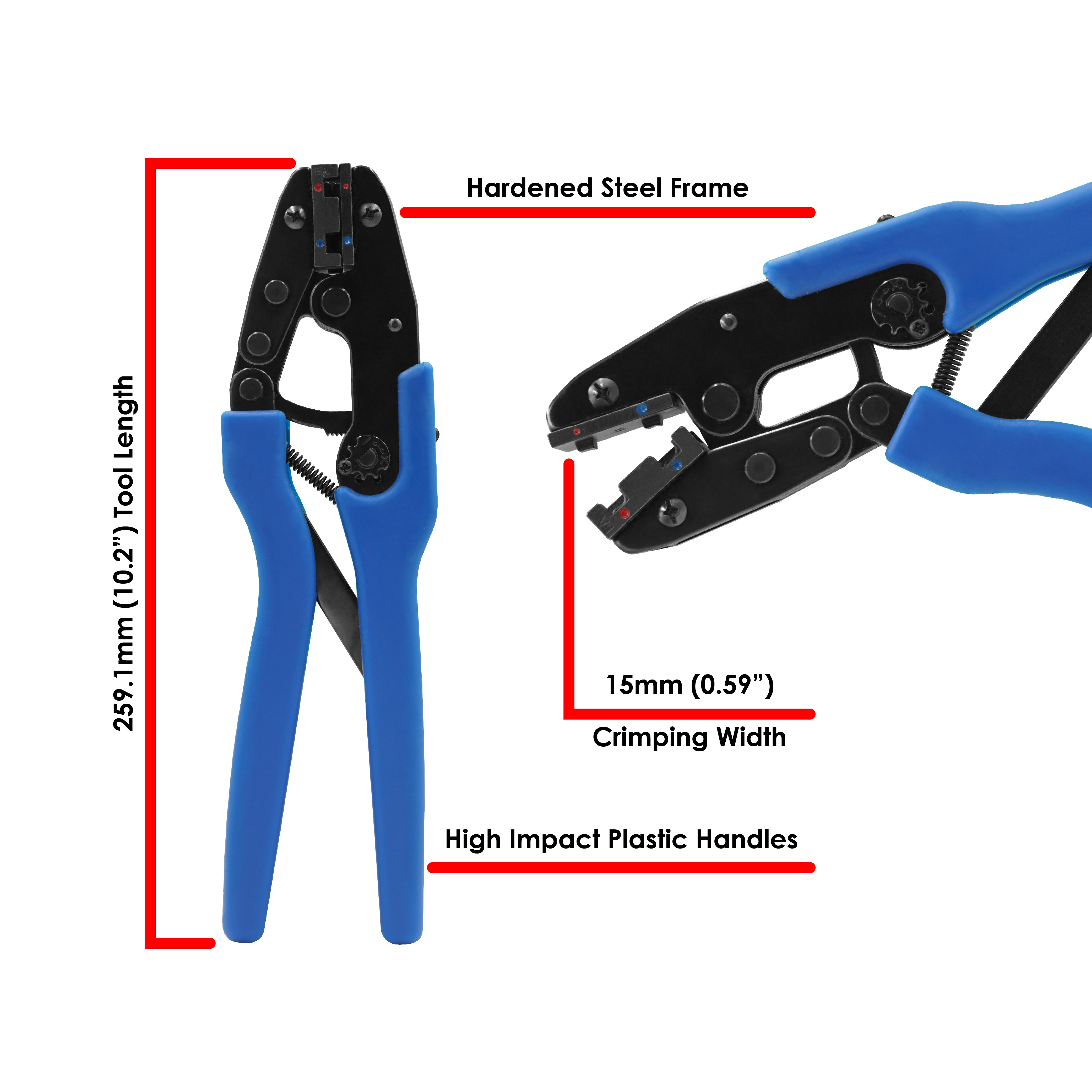 KST2000FA - UL Approved Insulated AMP Type Flag Terminal Crimping Tool - 22-14 AWG