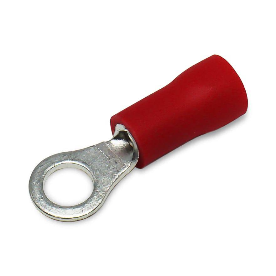 RVS1-4 - 22 a 16 AWG Vinyl PVC Insulated Terminales de anillo, #8 Orificio, 100 piezas
