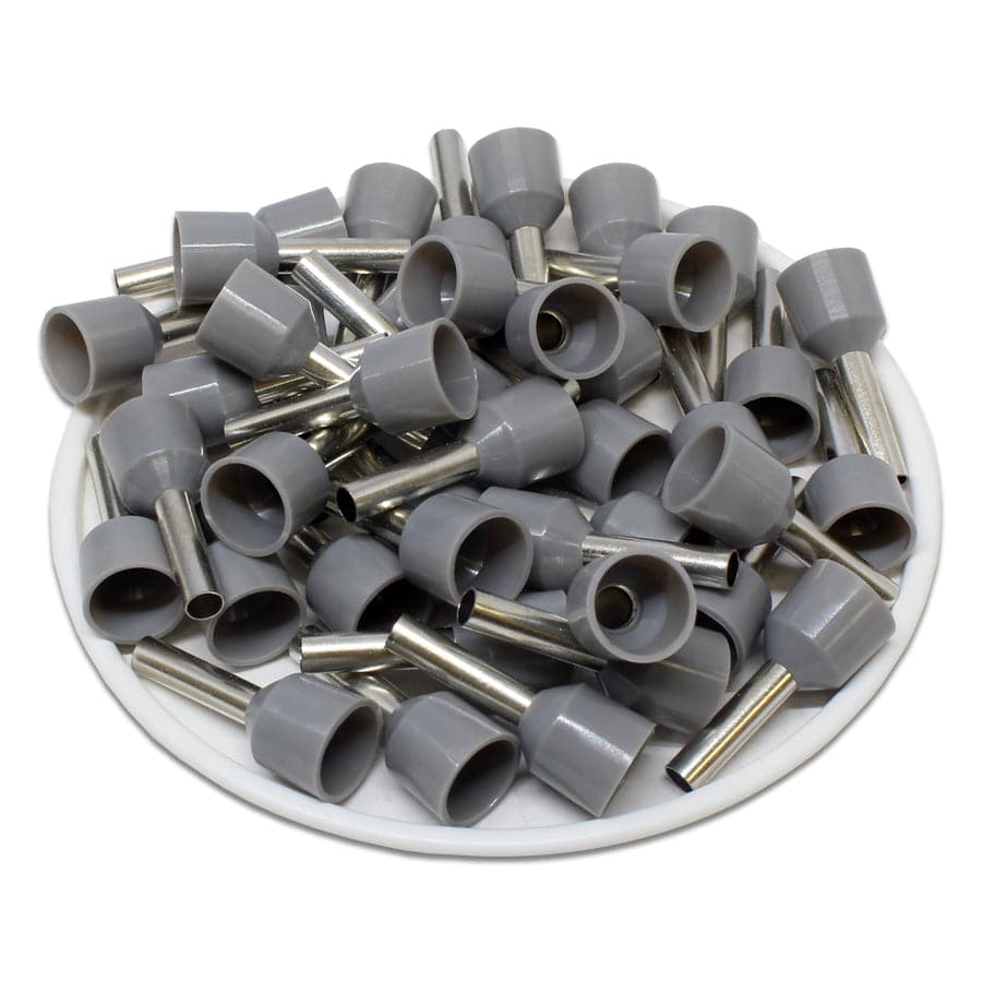 SC40012W - 12 AWG Insulated Punteras, 12mm Pin, Gris, XXL Collar, Short Circuit Protection, 100 piezas