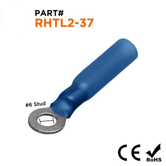 RHTL2-3.7 - Polyethylene Insulated Heat Shrinkable Terminales de anillo - 16-14 AWG