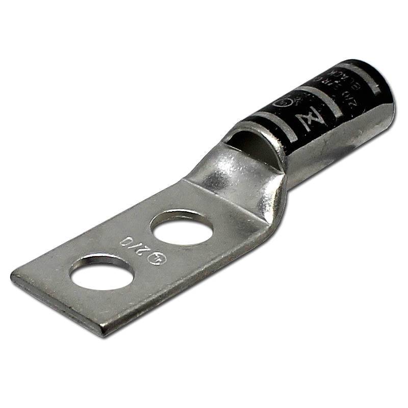 LT2038A - 2/0 AWG Terminal de compresión, 3/8" Orificio, 2-orificio, Barril largo, XL Spacing, 1 pieza