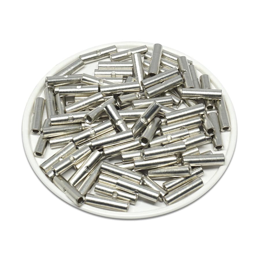 BNT2 - 16-14 AWG Non Insulated Butt Splice Connectors, 9/16" Length, UL Approved, 100 Pieces