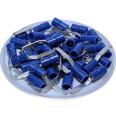 LBVYB2-3 - 16 to 14 AWG Vinyl Insulated Lipped Blade Molded Entry Terminals, 1/8" Width, Brazed Seam, UL Recognized, 100 Pieces