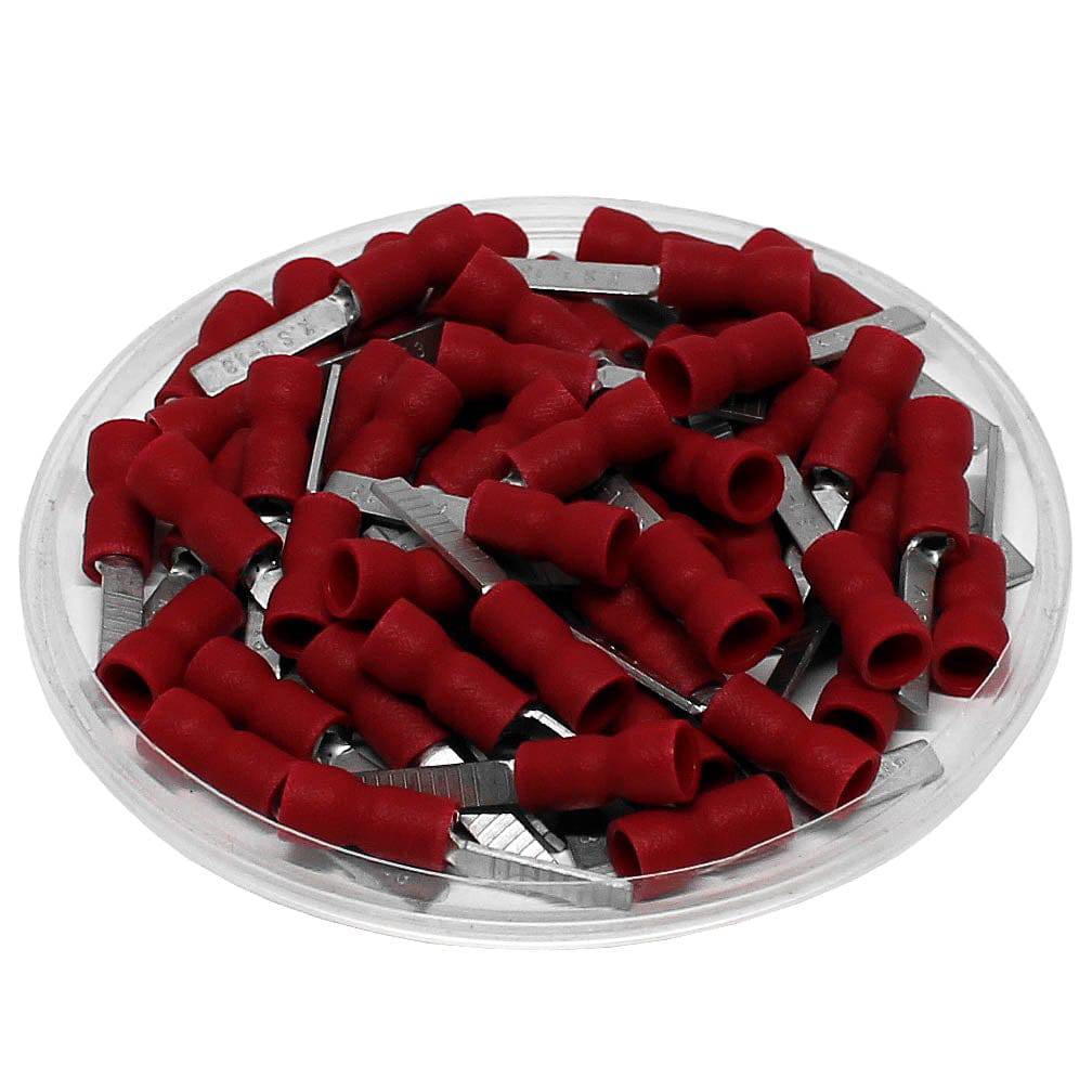 DBVE1-13 - 22 to 16 AWG Vinyl PVC Insulated Flat Blade Terminals, Easy Entry, 13mm Pin, UL Recognized, 100 Pieces