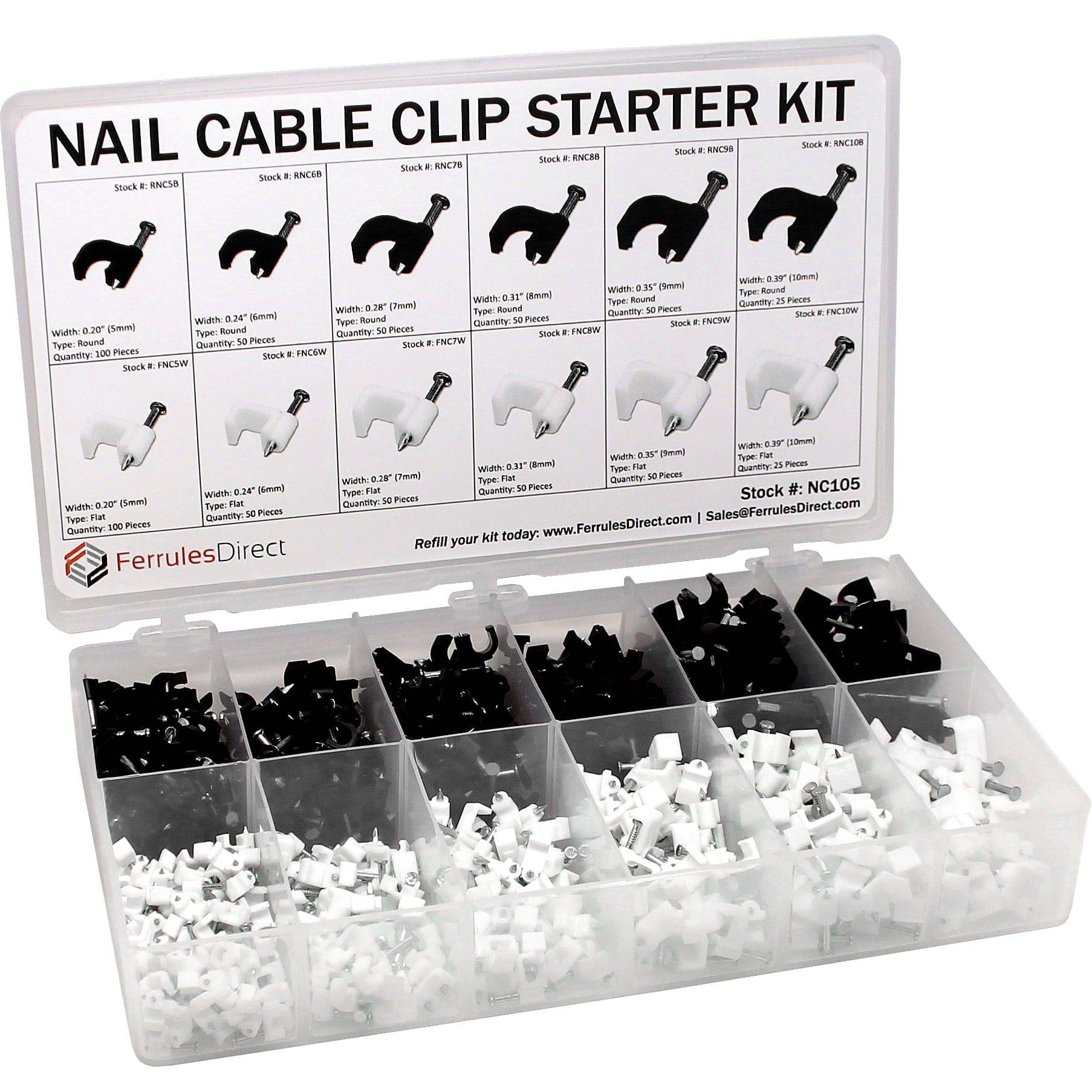 NC105 - Nail Cable Grapas Kit - Round y Flat