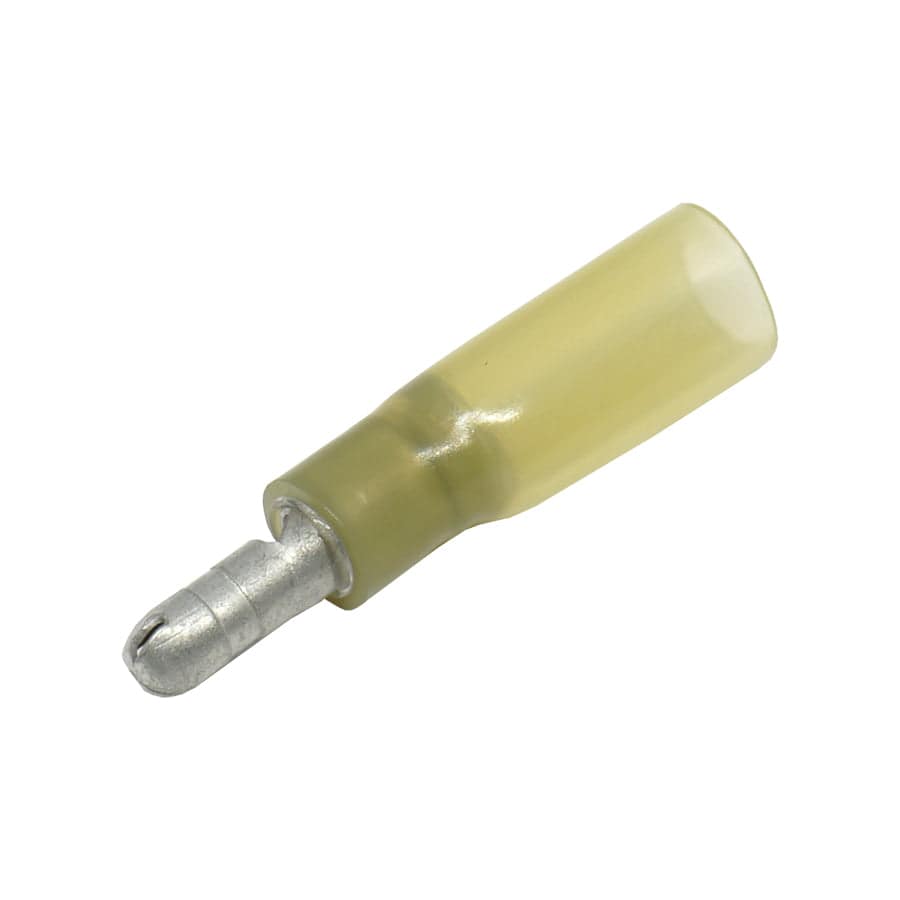 SBTM102-5 - Polyethylene Heat Shrink Male Bullet - 5mm - 12-10 AWG - Yellow