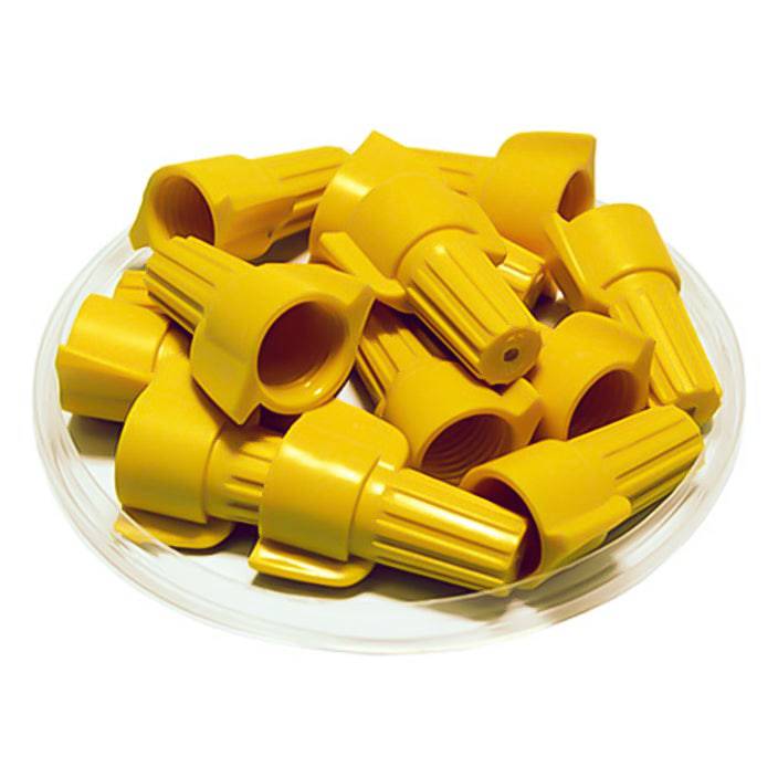 FD11DWN - Double Wing Twist-On Wire Cap Connectors, 18-10 AWG, Yellow, 100 Pieces