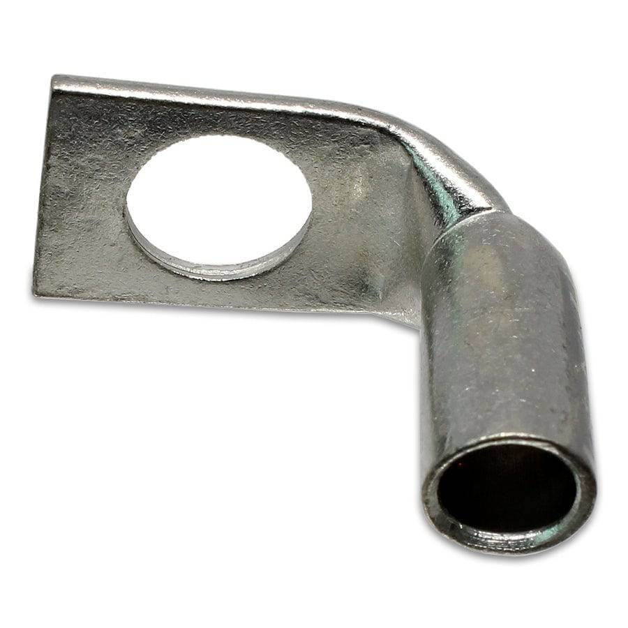 SBF438 - 90 Degree Barril corto Terminal de compresión - 4 AWG - 3/8" Orificio